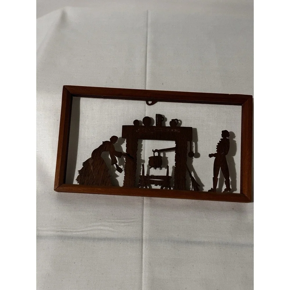 Wood  Wall Plaques Hand Made Vintage 1800's Farm Depiction's‎ 5x9